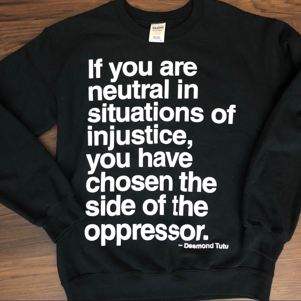 Desmond Tutu Political Quote Black Pullover- Small
